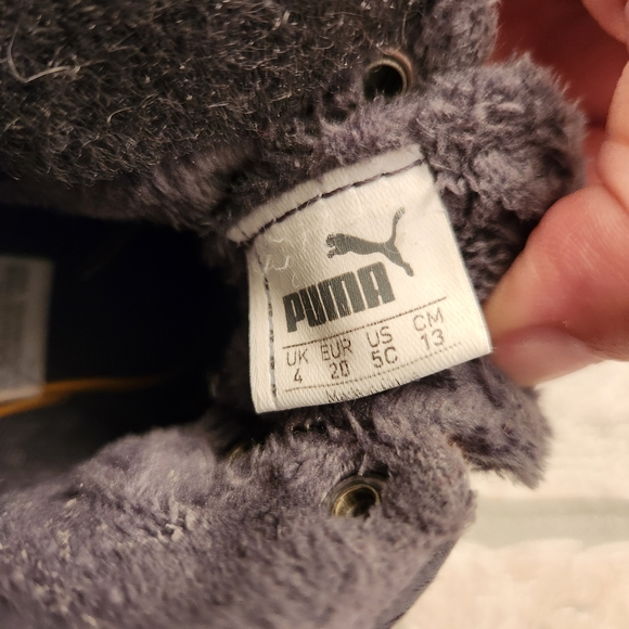 Puma Infant Soft Boot Dark Grey and Yellow Warm Fleece Lined Size 5C - Picture 8 of 10